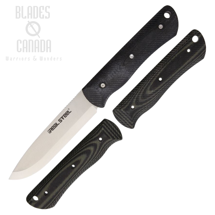 Real Steel Bushcraft Fixed Blade Knife, D2, G10 Black/Green, Kydex Sheath, 3714 (image for) Real Steel Bushcraft Fixed Blade Knife, D2, G10 Black/Green, Kydex Sheath, 3714